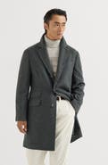 Brunello Cucinelli Lightweight water-resistant cashmere coat with double vents