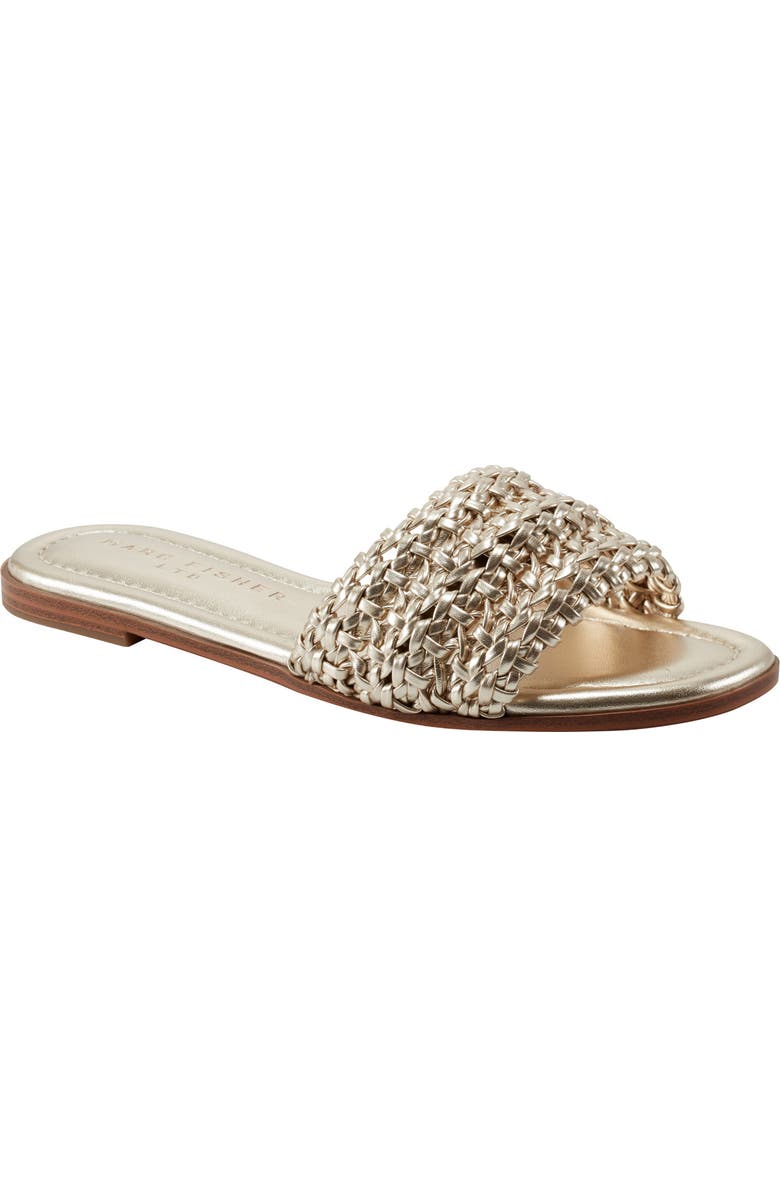 Marc Fisher LTD Vickee Slide Sandal, Main, color, Gold