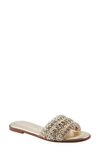 Marc Fisher Ltd Vickee Woven Sandals In Gold