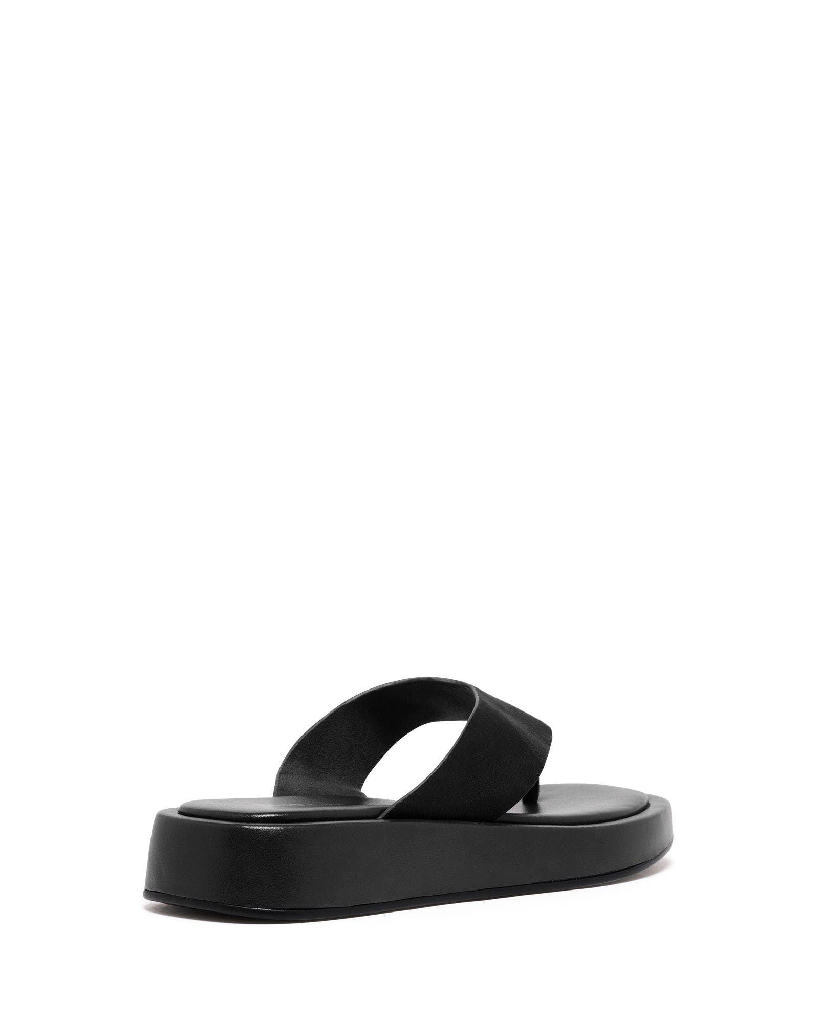 Veda Open Square Toe Sandal, Alternate, color, Black Faux Suede