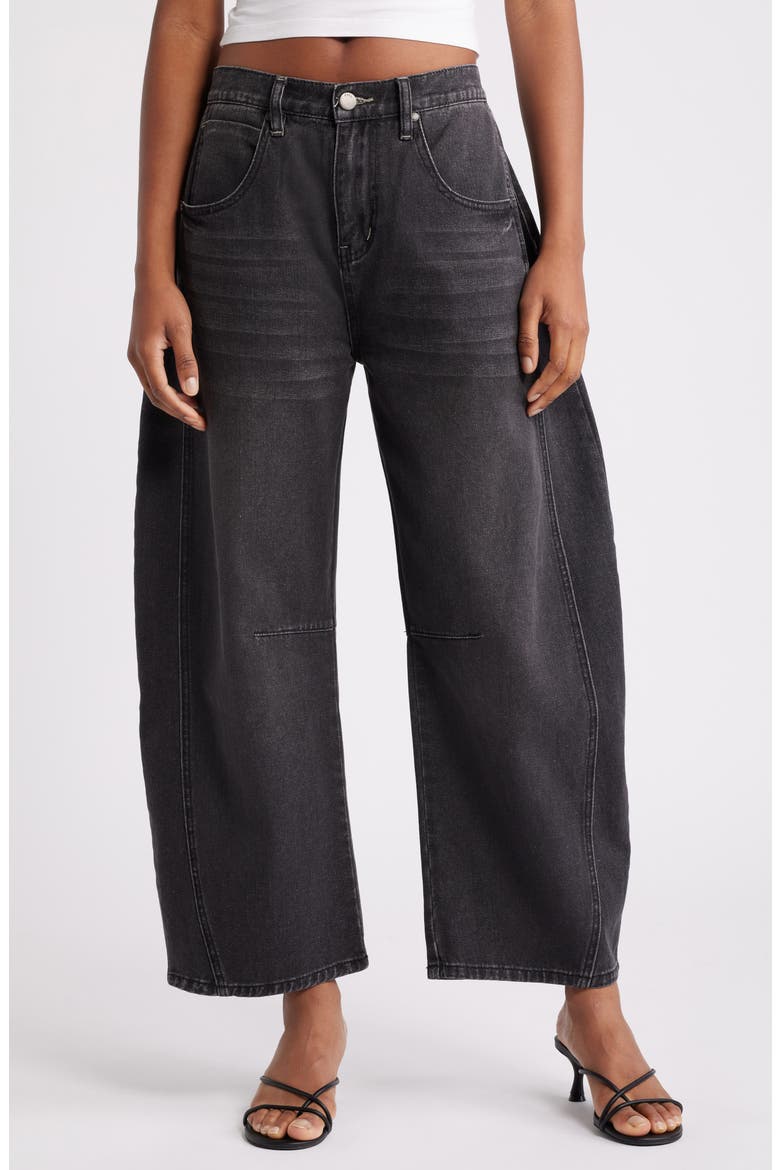Wide Leg Jeans, Main, color, BLACK