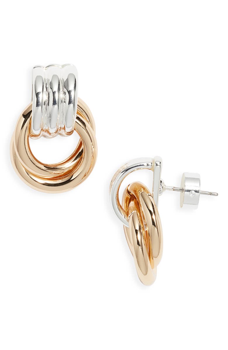 Nordstrom Frontal Doorknocker Earrings, Main, color, Gold- Silver