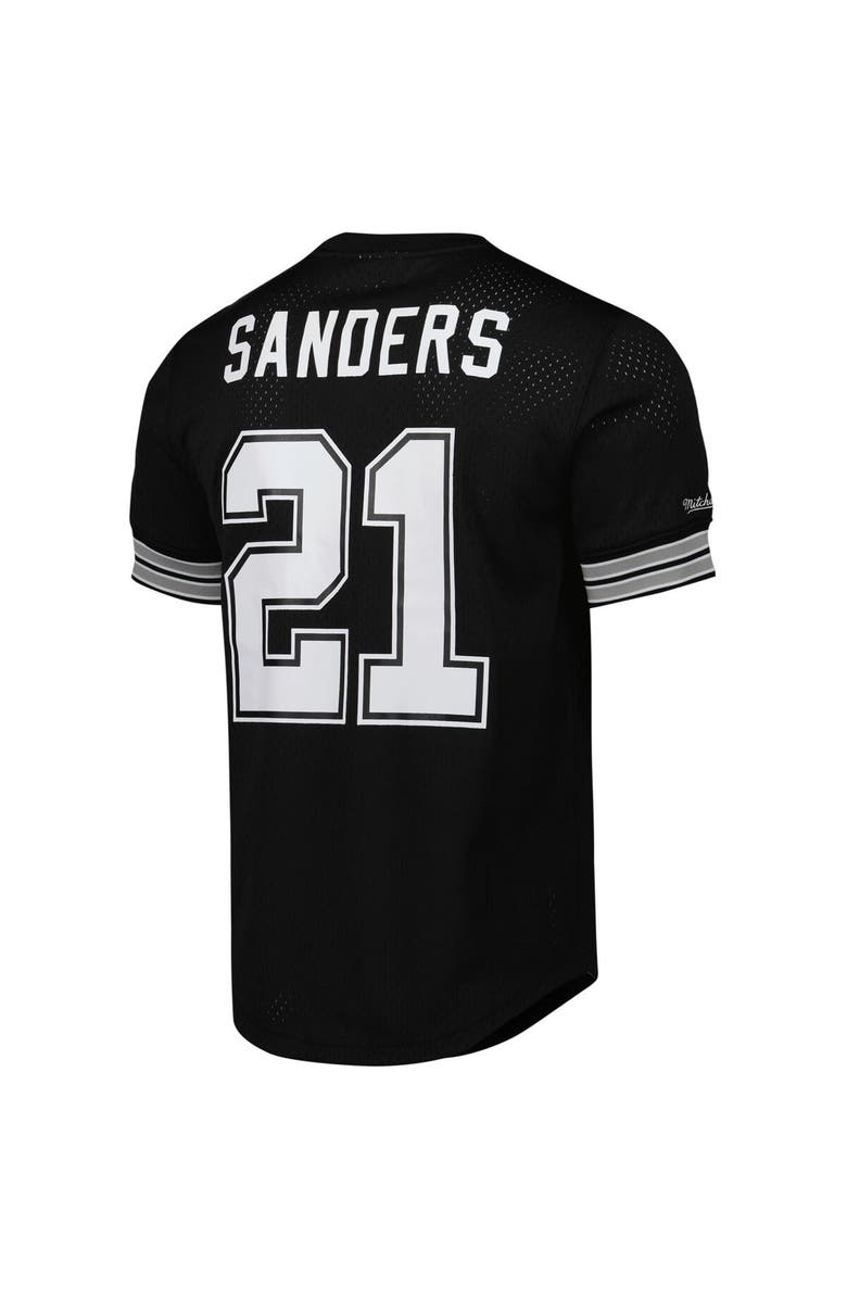 Mitchell & Ness Men's Mitchell & Ness Deion Sanders Black Dallas Cowboys Retired Player Name & Number Mesh Top, Alternate, color, 