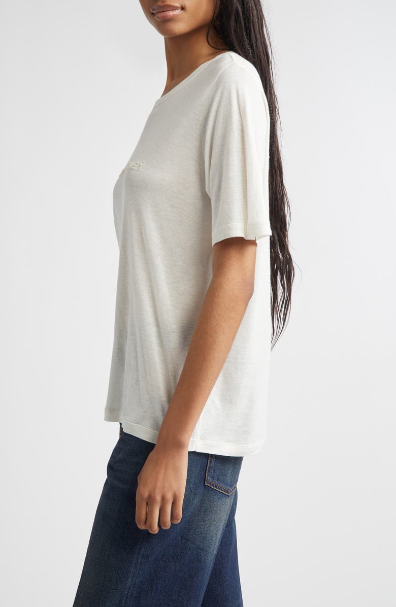 Stella McCartney Beaded Logo T-Shirt, Alternate, color, Cream