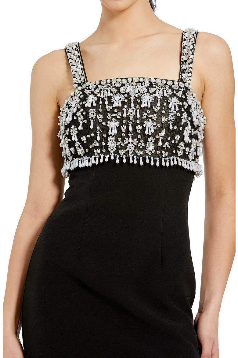 Fitted Embellished Column Midi Dress, Alternate, color, BLACK