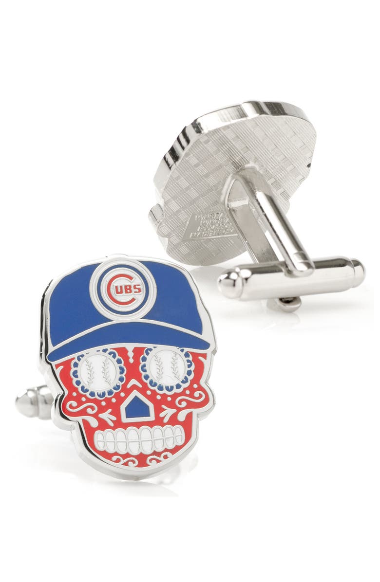 Cufflinks, Inc. Chicago Cubs Sugar Skull Cuff Links, Alternate, color, 