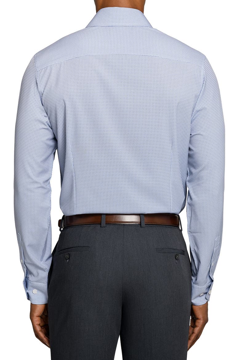 Slim Fit Octagon Geo Performance Dress Shirt, Alternate, color, WHITE/ BLUE