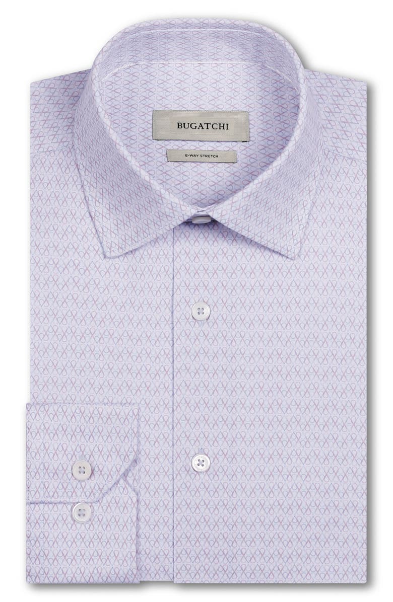 Bugatchi James OoohCotton<sup>®</sup> Geo Print Button-Up Shirt, Alternate, color, Vista Blue