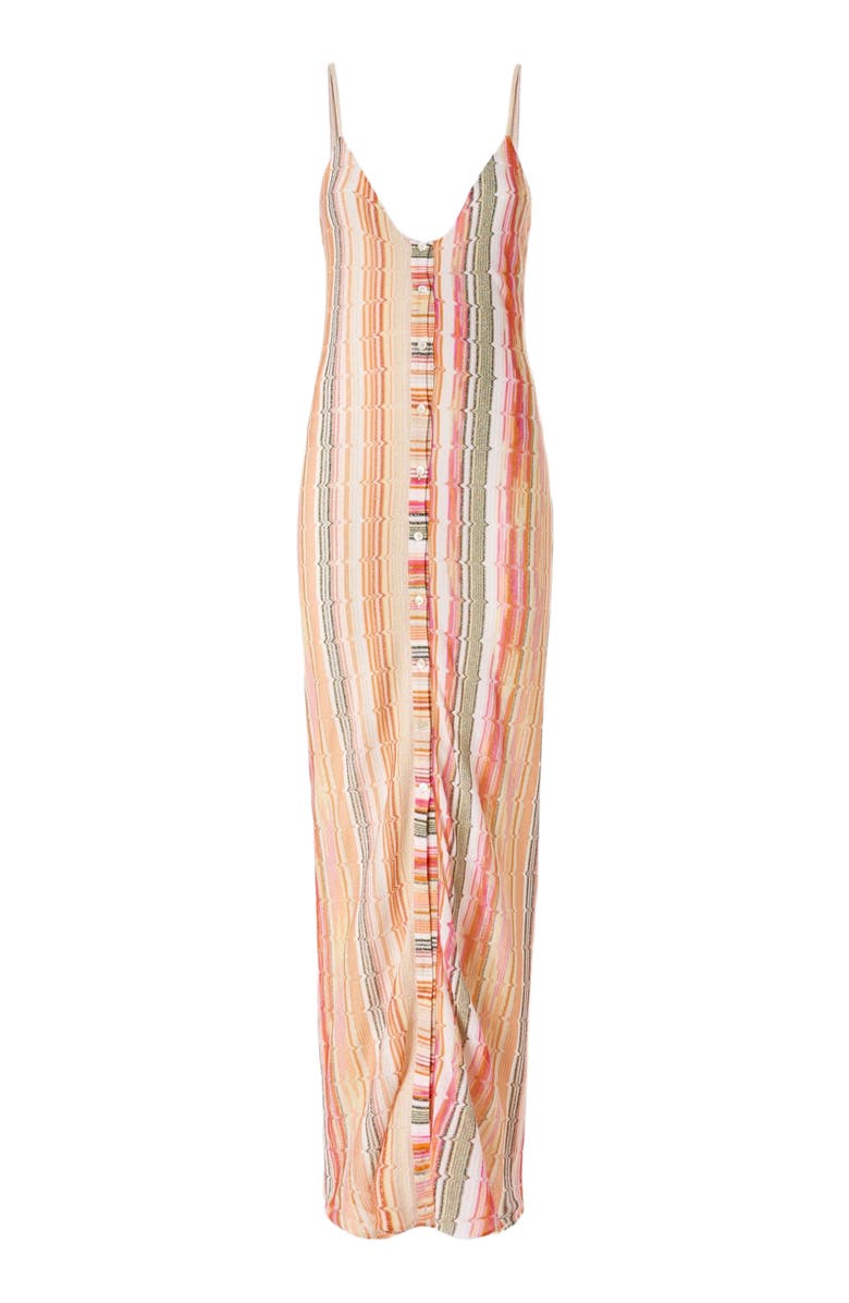 Missoni Sleeveless Dress With Zig Zag Lamé Fret And Central Button Placket, Alternate, color, 