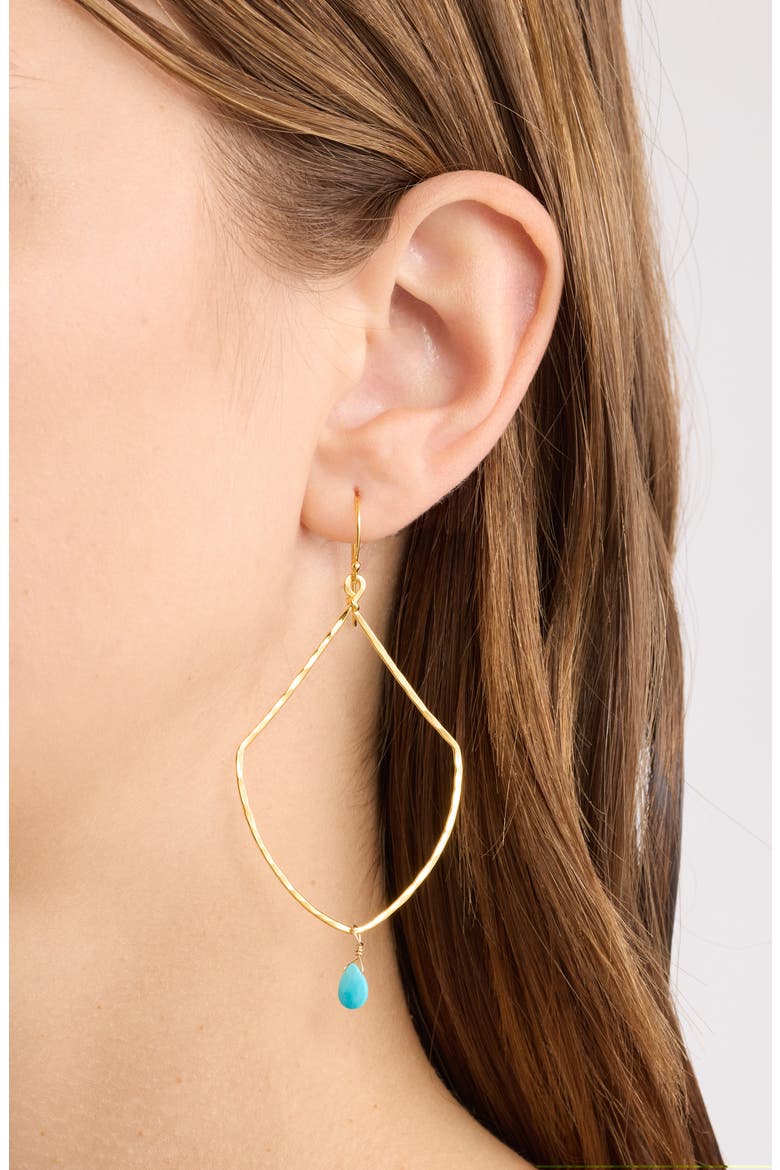 Morocco Turquoise Drop Earrings, Alternate, color, GOLD