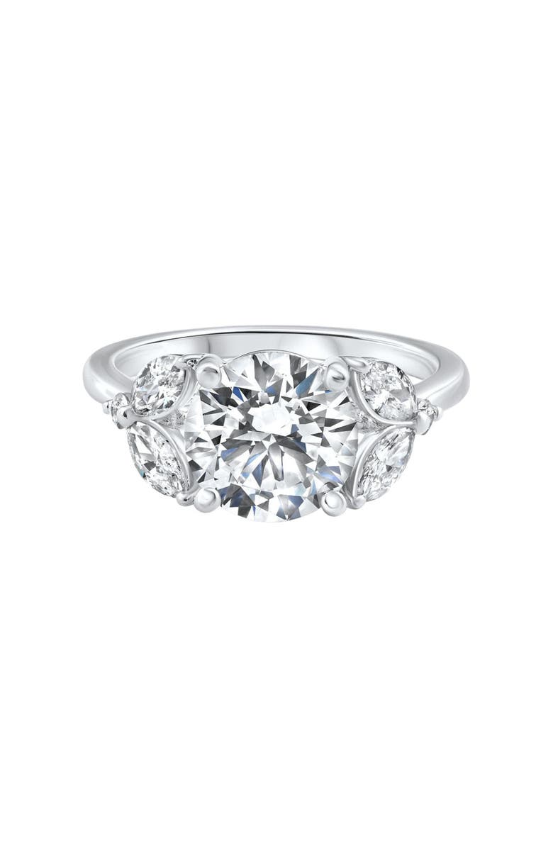 Bliss Diamond Certified 3.65Ct Round & Marquise Diamond Engagement Ring 14k Gold, Main, color, 