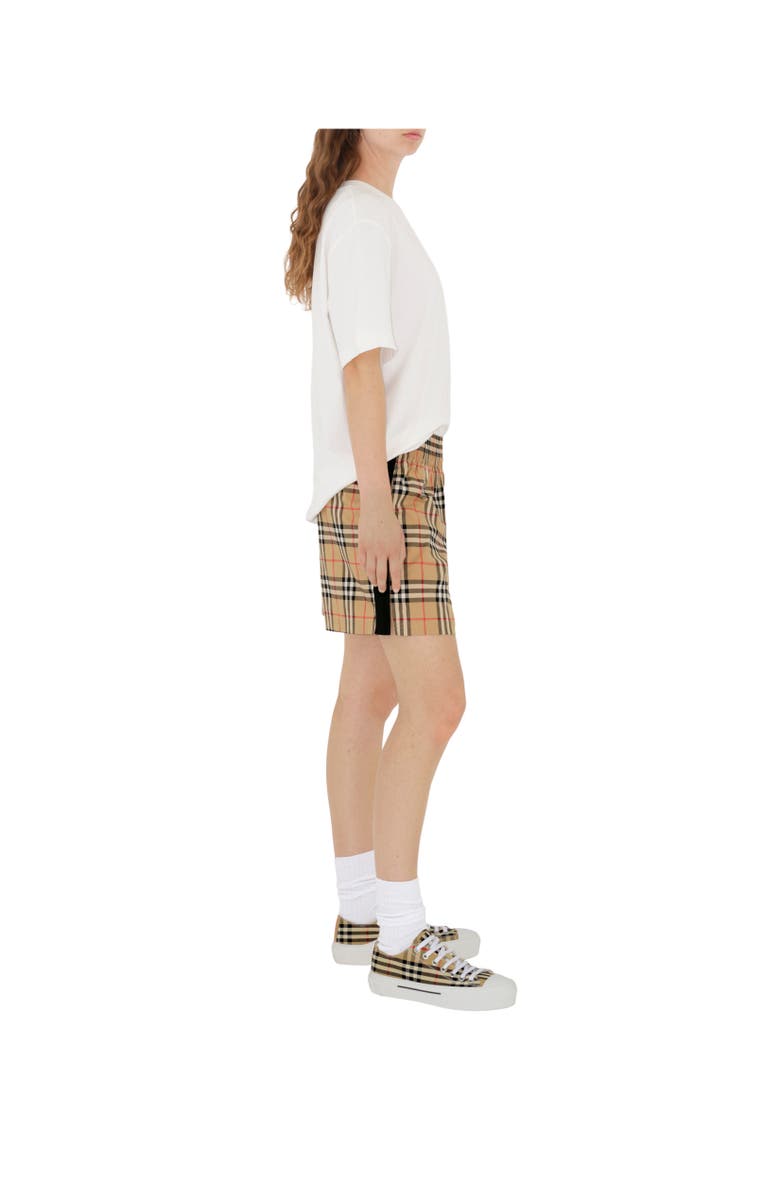 Burberry Check Cotton Shorts, Alternate, color, Archive Beige
