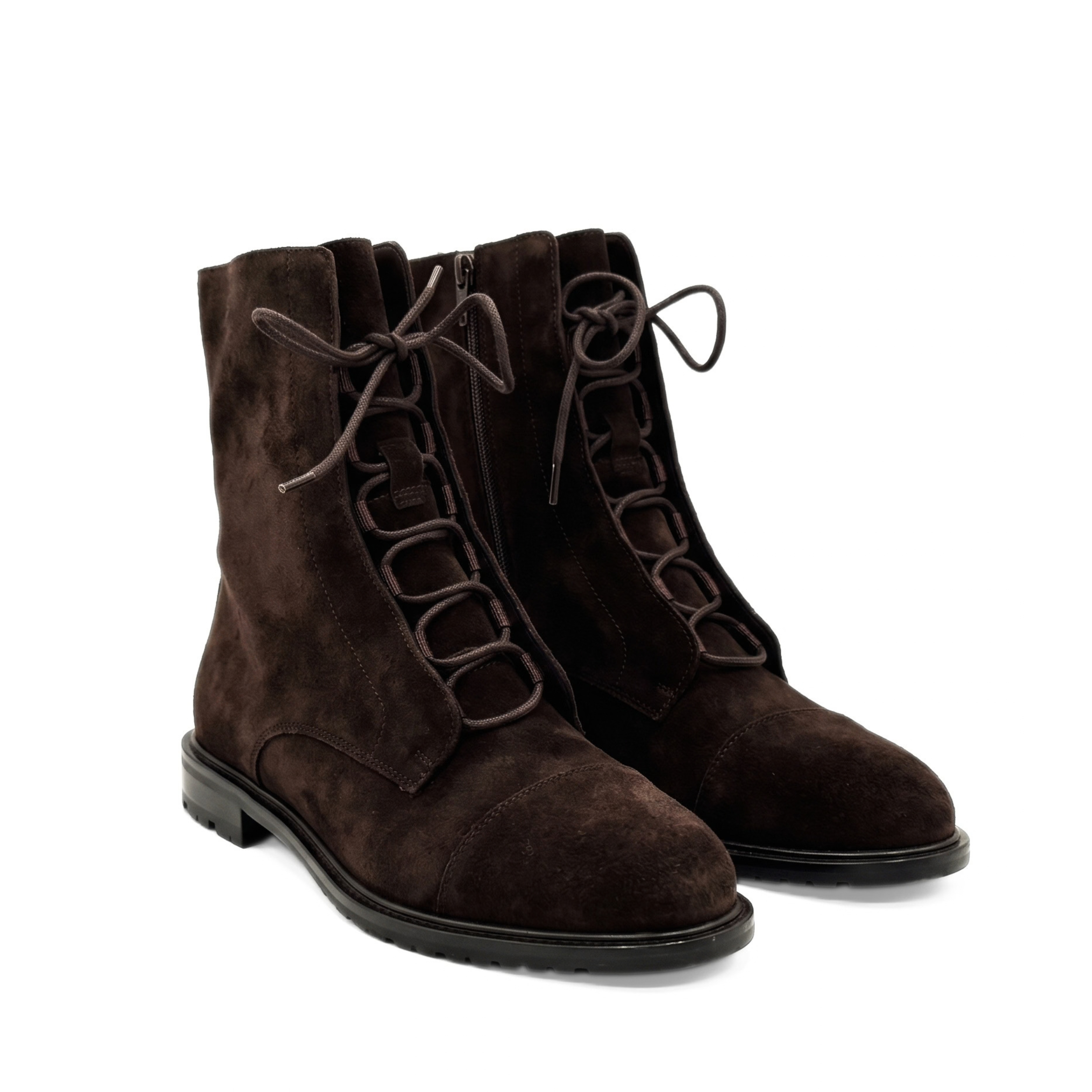 Claude Lace-Up Suede Ankle Boots, Alternate, color, Brown Suede