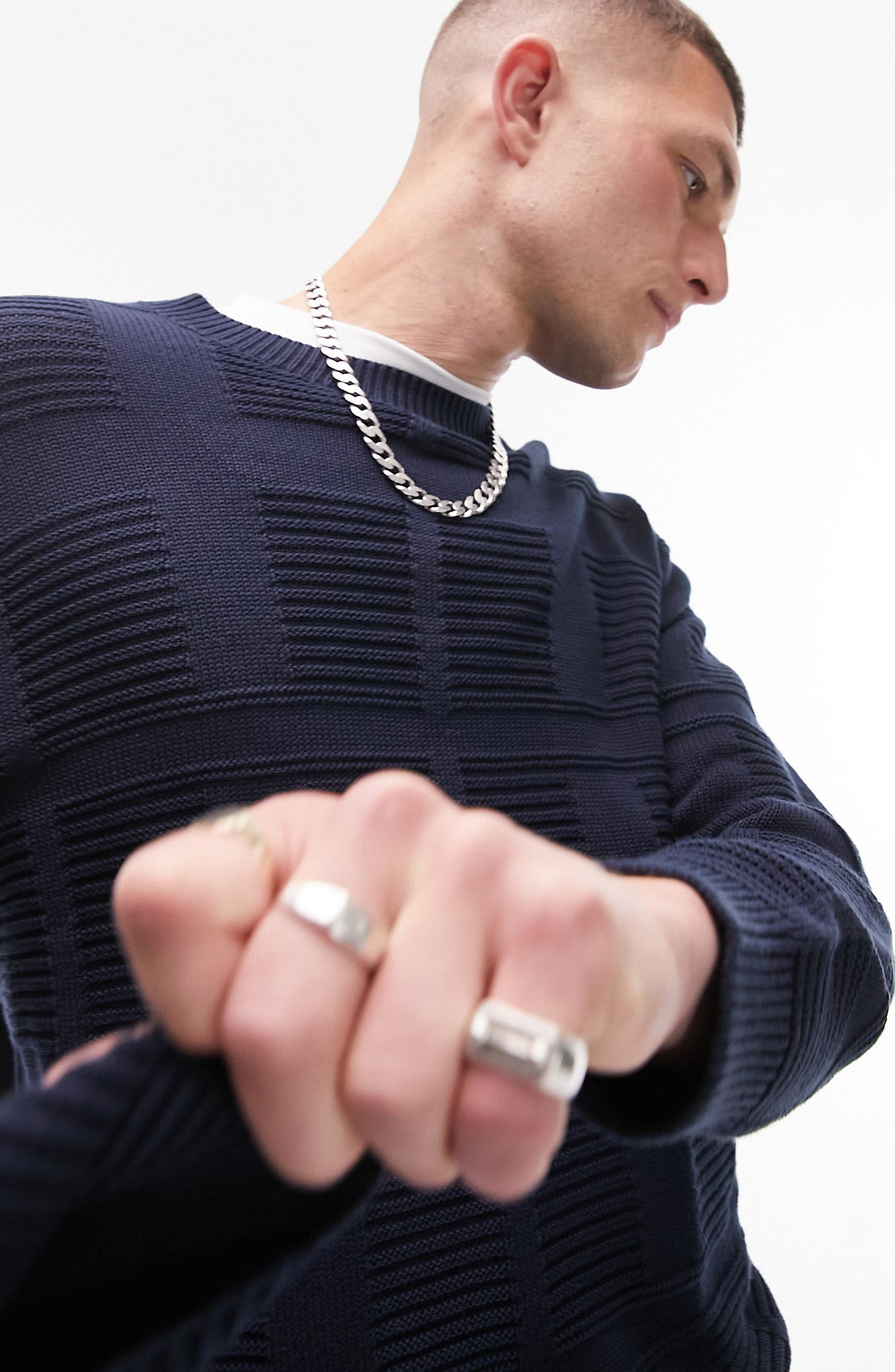 Topman Texture Check Sweater | Nordstromrack