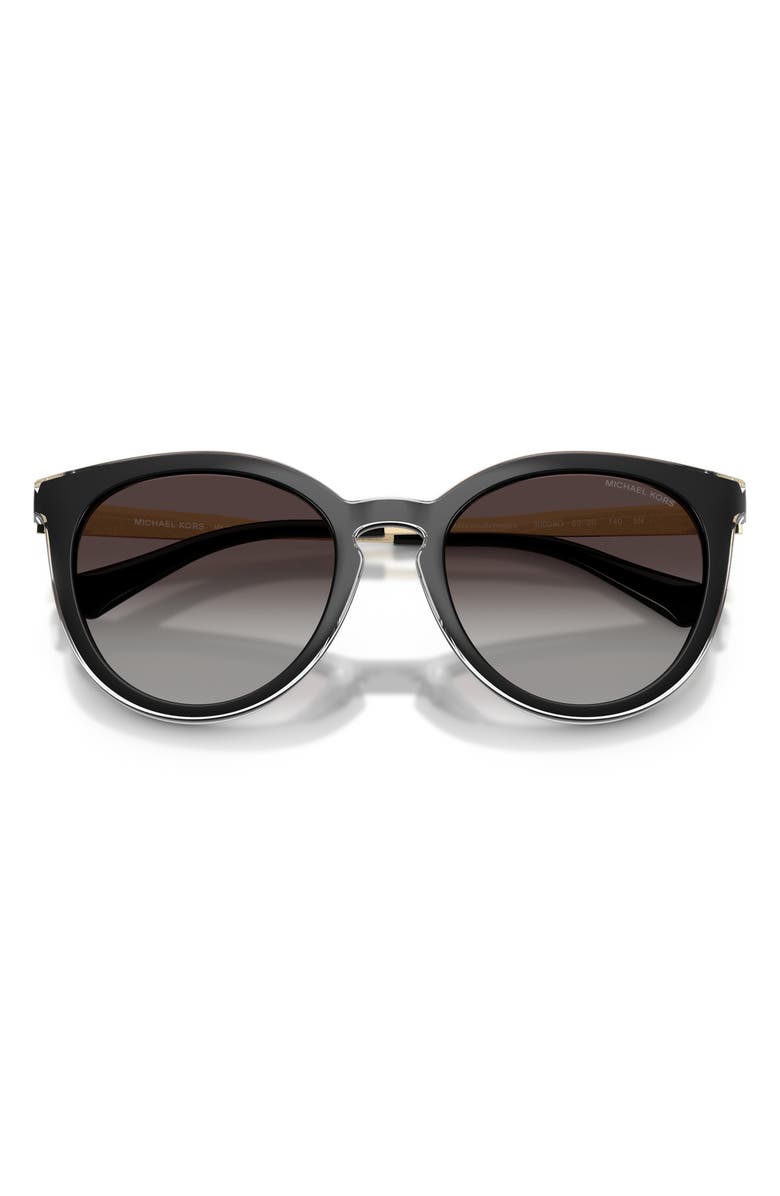 Michael Kors Tarifa 53mm Gradient Round Sunglasses, Alternate, color, Black / Grey Gradient Black