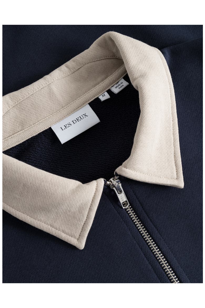 Cory Quarter Zip Rugby Shirt, Alternate, color, DARK NAVY/LIGHT DESERT SAND