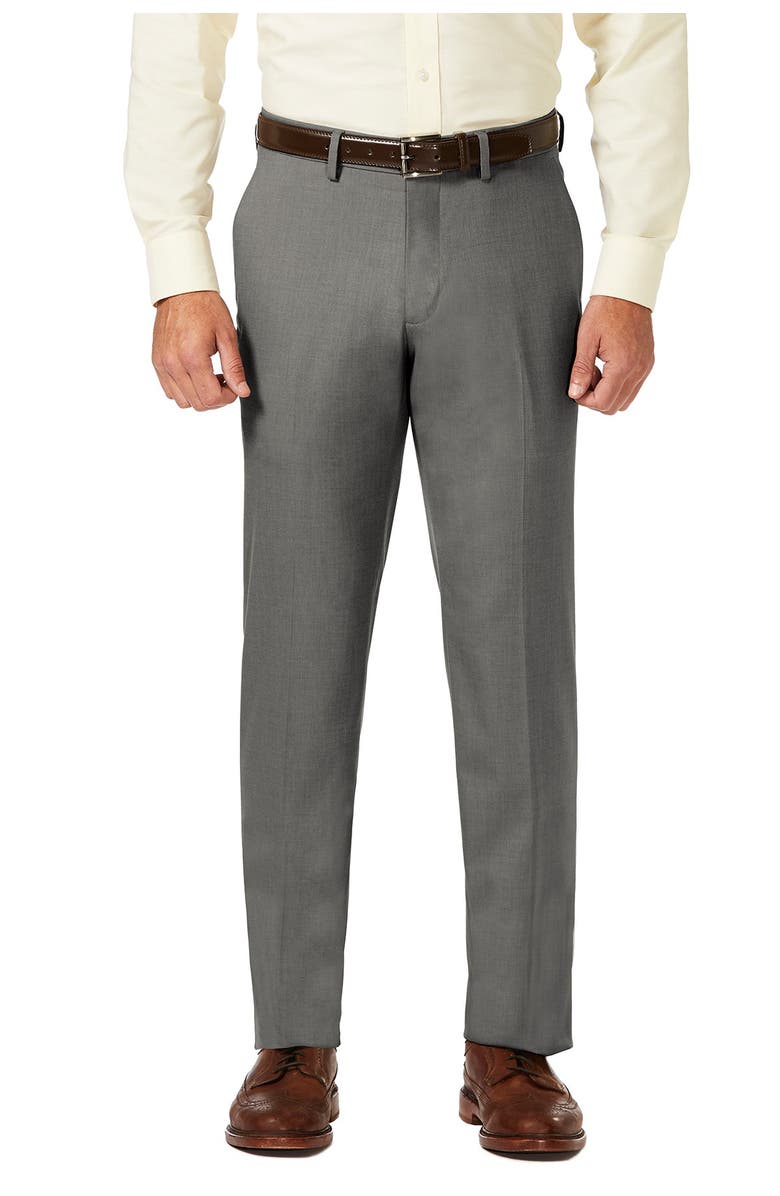 HAGGAR J.M. Haggar Sharkskin Straight Fit Flat Front Dress Pant, Main, color,
