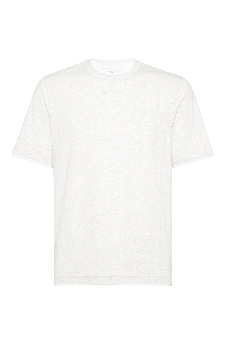 Brunello Cucinelli T-shirt with faux-layering, Main, color, 