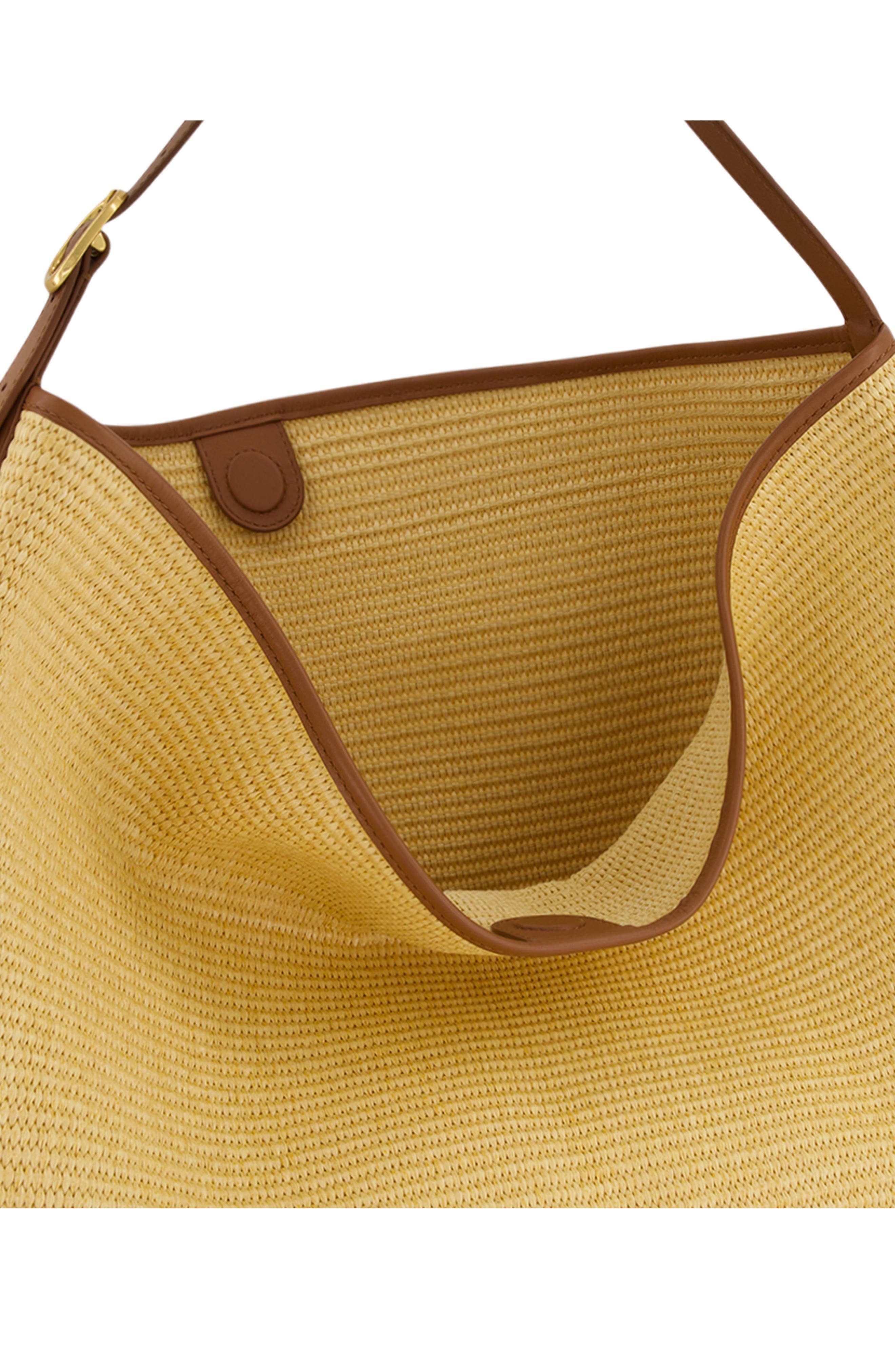 Vince Medium Vivian Raffia Hobo Bag, Alternate, color, Natural