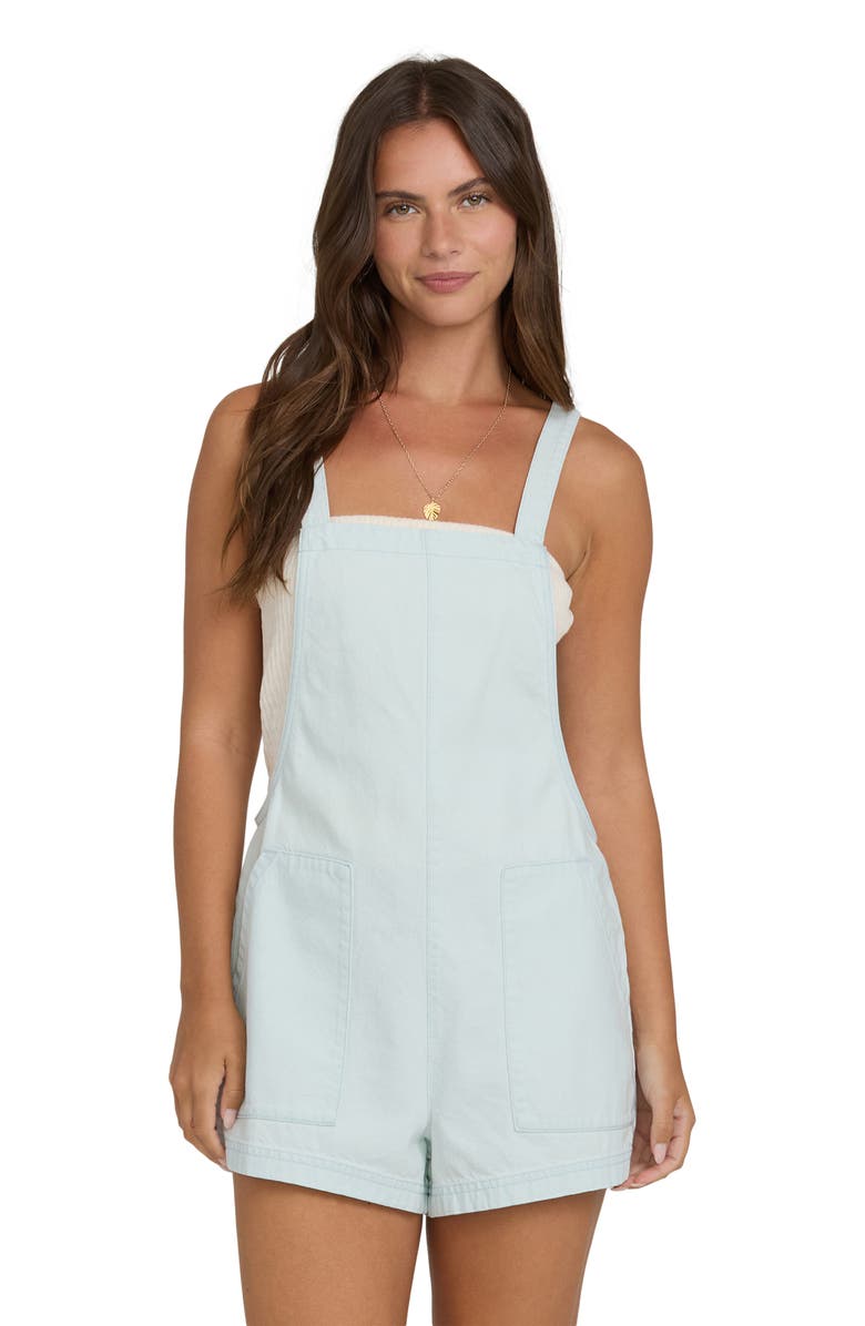 Billabong Beach Crush Denim Shortalls, Alternate, color, Clearwater