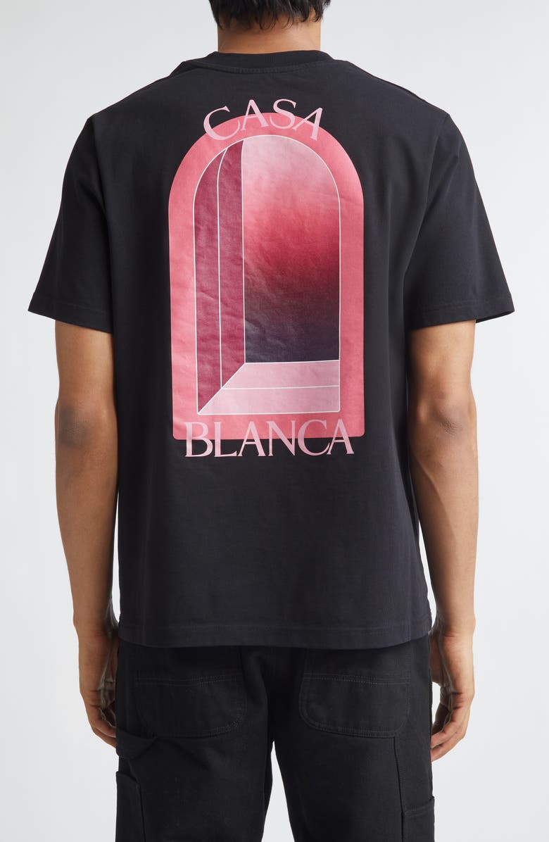 Casablanca Arches Classic Organic Cotton Graphic T-Shirt, Alternate, color, Black Jersey