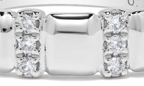 H.j. Namdar 14k White Gold Diamond Bar Cushion Band Ring In Gold