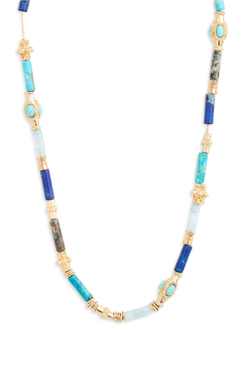 Gas Bijoux Kali Beaded Necklace, Main, color, Turquoise