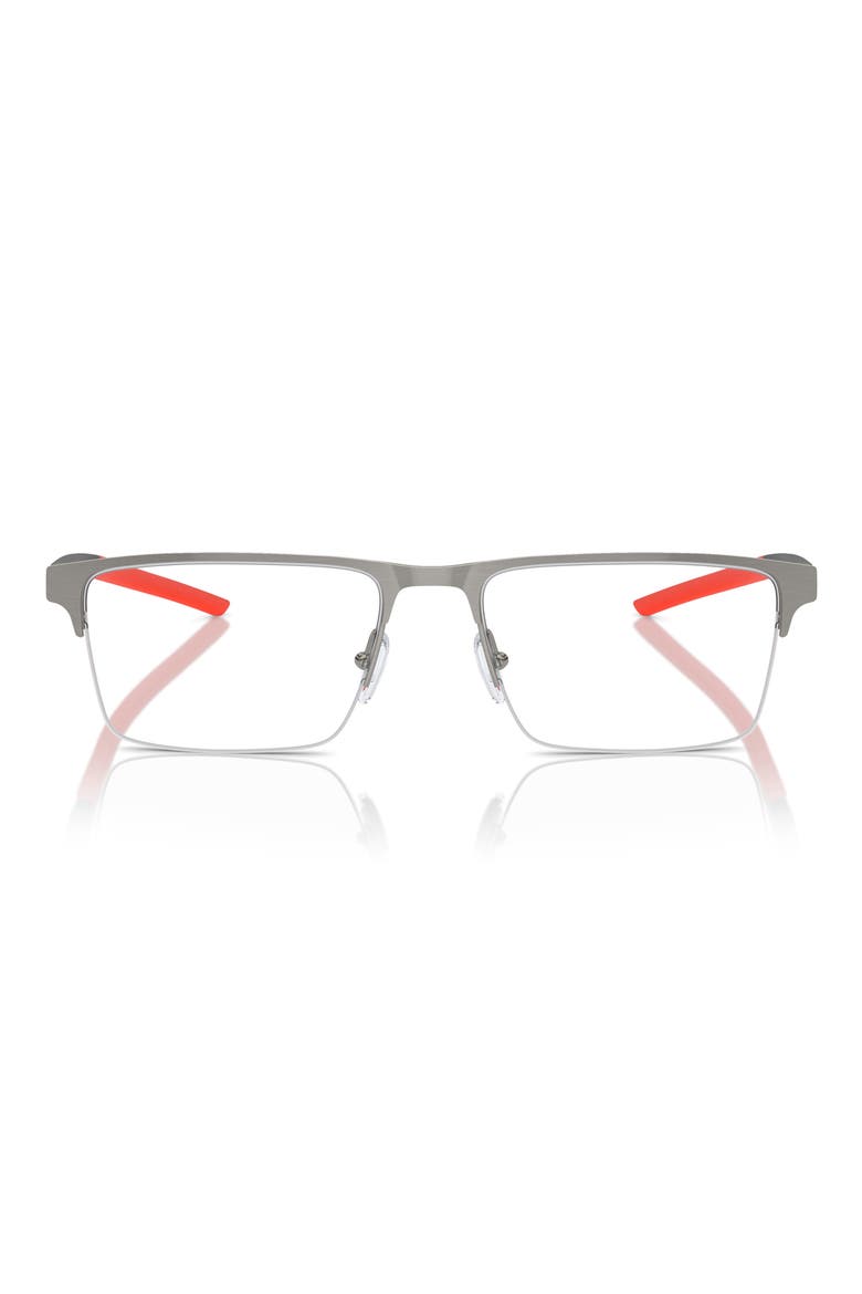 55mm Pillow Optical Glasses, Main, color, GUNMETAL BRUSHED / DEMO LENS
