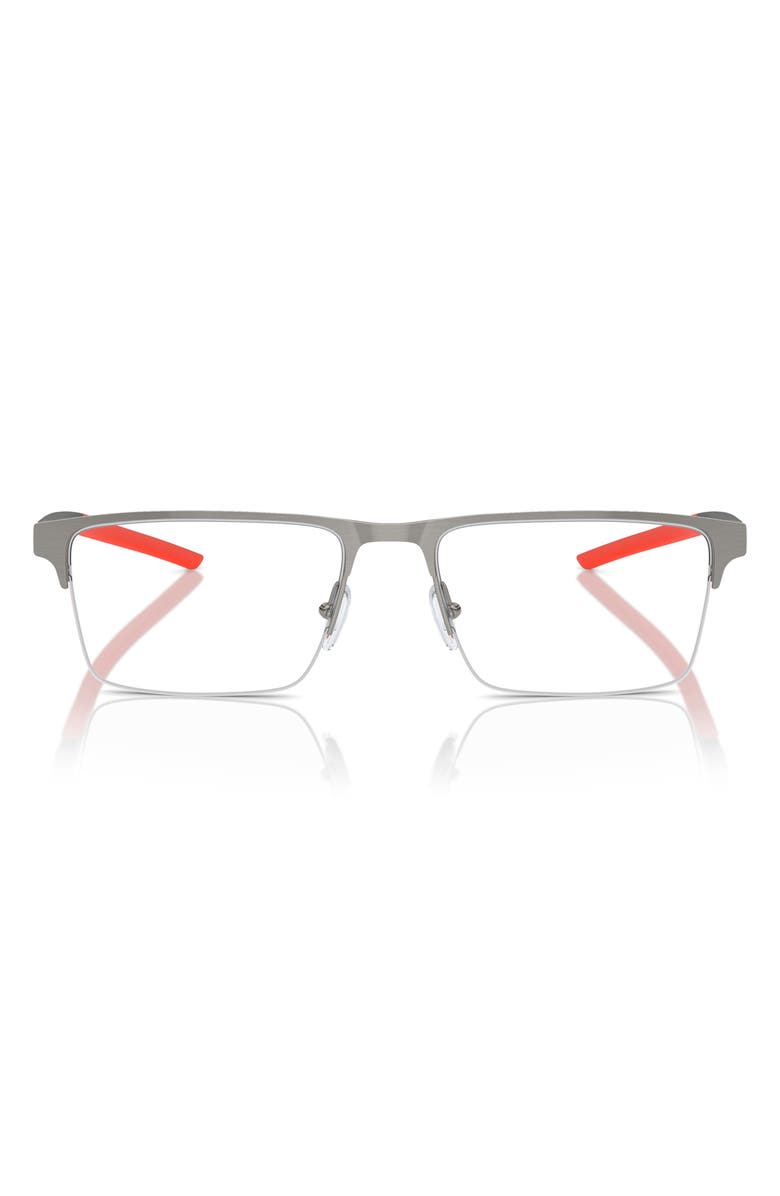 Scuderia Ferrari 55mm Pillow Optical Glasses, Main, color, Gunmetal Brushed / Demo Lens