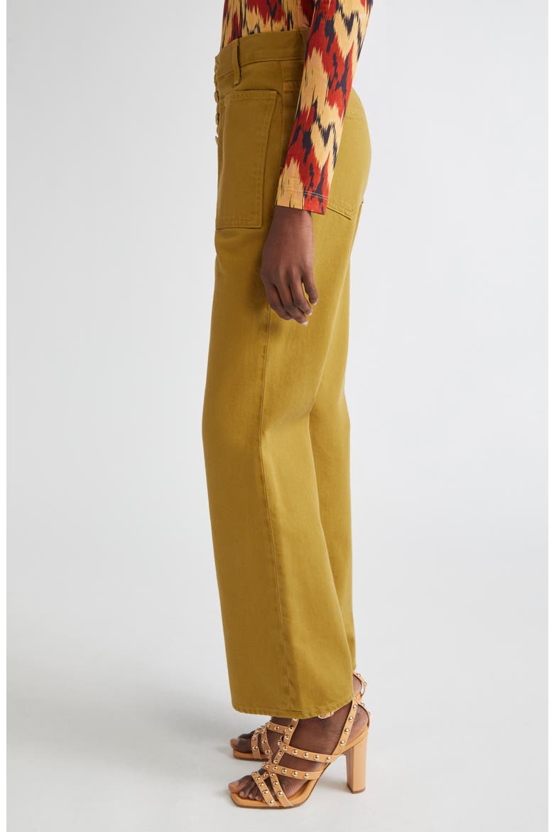 The Lou Button Fly Flare Jeans, Alternate, color, ARGAN