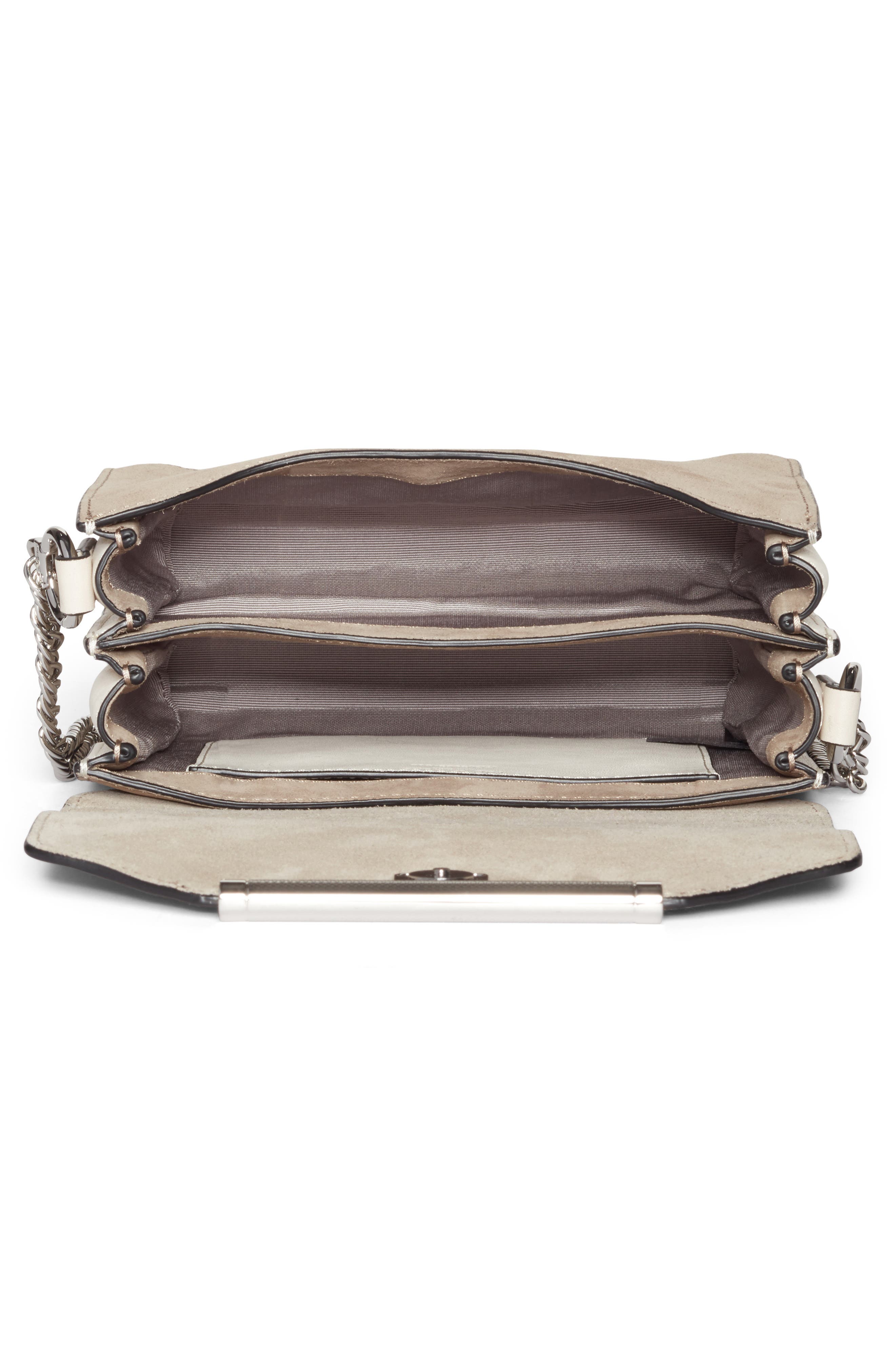rag & bone Moto Leather & Suede Crossbody Bag, Alternate, color, Warm Grey