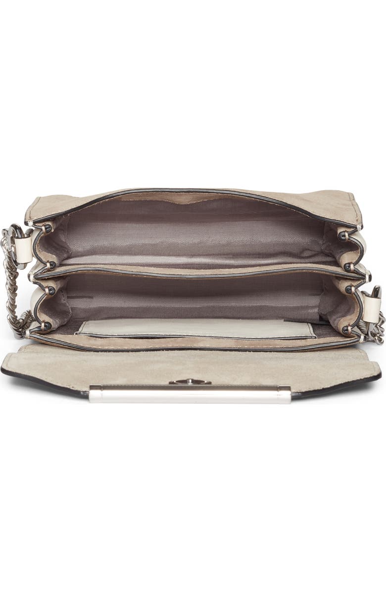 rag & bone Moto Leather & Suede Crossbody Bag, Alternate, color, Warm Grey