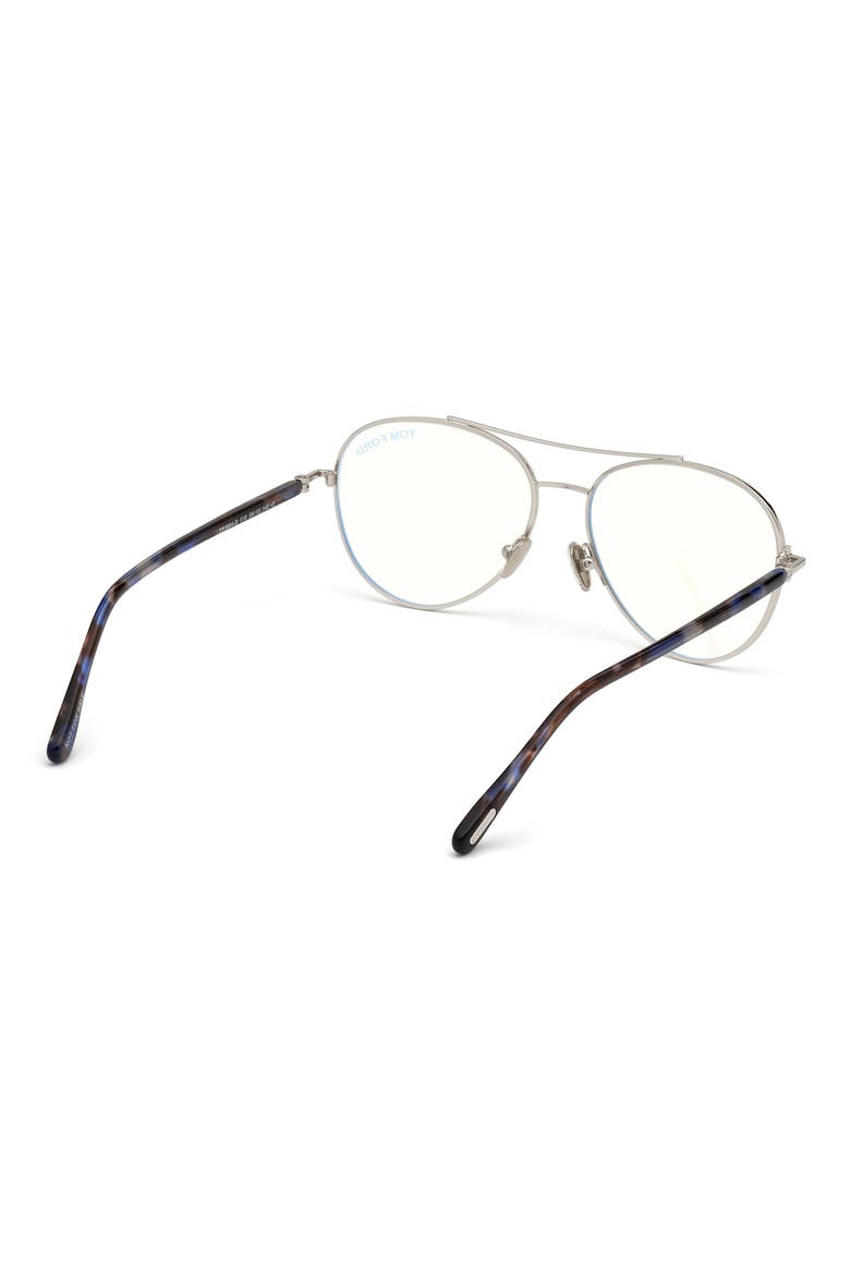 55mm Blue Light Blocking Glasses, Alternate, color, SHINY PALLADIUM/ BLUE HAVANA