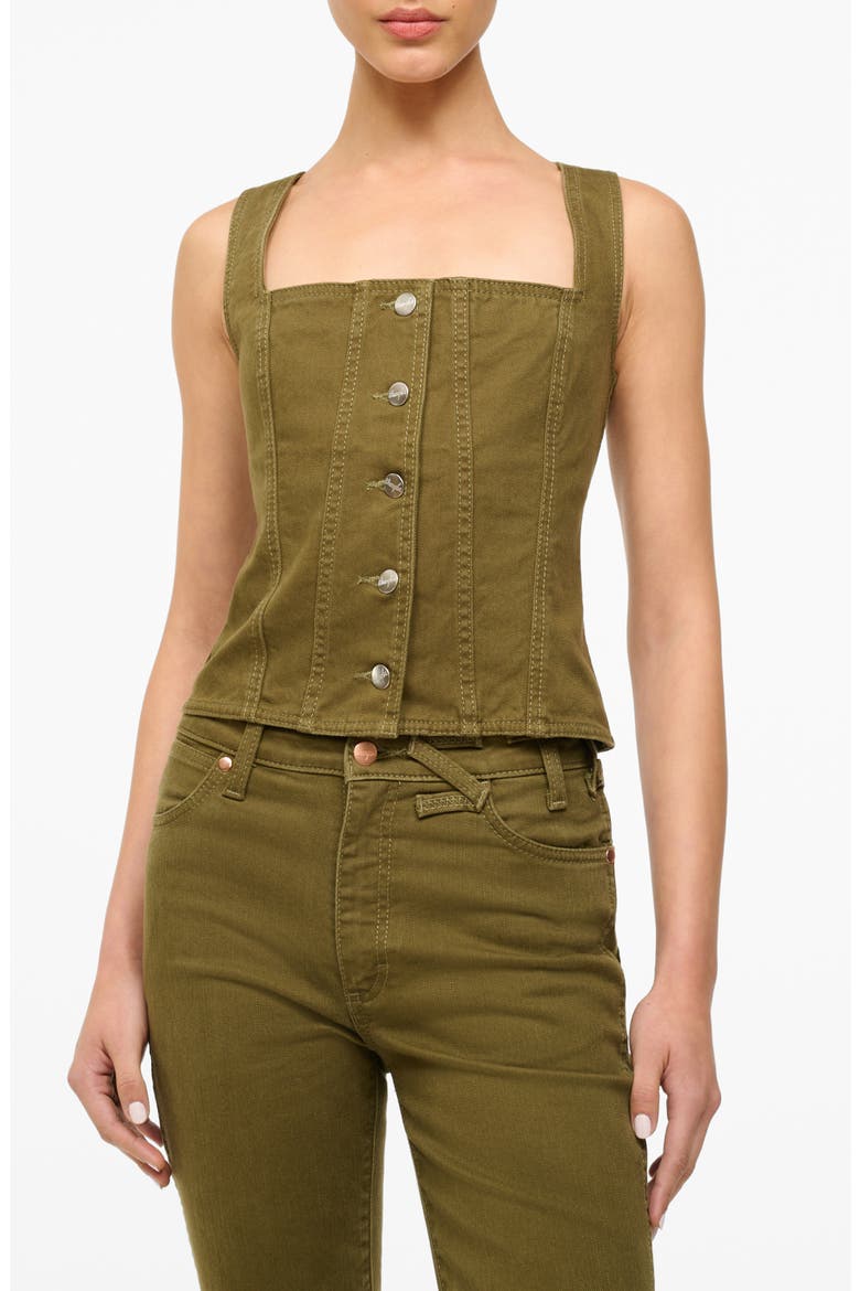 + Wrangler Denim Trucker Top, Main, color, SERGEANT GREEN