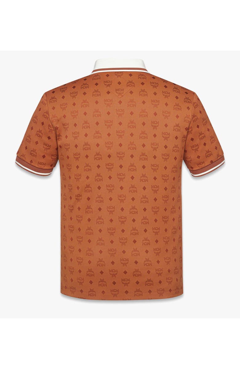 MCM Piqué Polo in Monogram Jacquard, Alternate, color, Brown