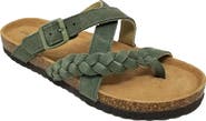 GAAHUU Suede Criss-Cross Strap Slide Sandal
