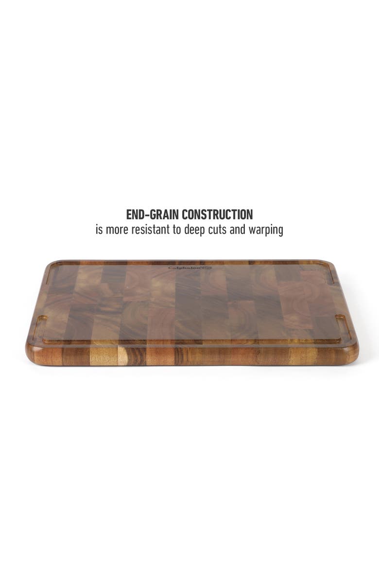 Edge Guard End Grain Acacia Wood Butcher Block Reversible Cutting Board, Alternate, color, Natural