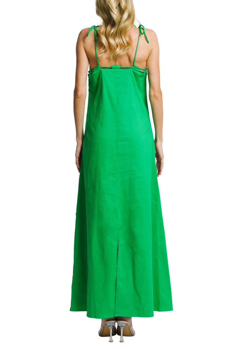 CIEBON Hattie Beaded Stretch Cotton Blend Maxi Sundress, Alternate, color, Green