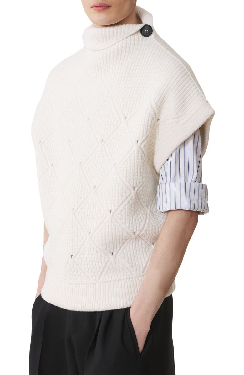 Lanvin Diamond Detail Sleeveless Wool Sweater, Alternate, color, 