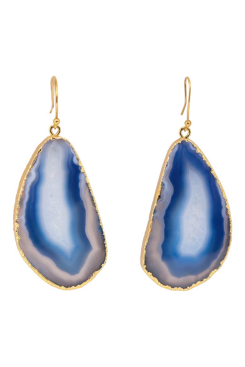 Agate Drop Earrings, Alternate, color, BLUE