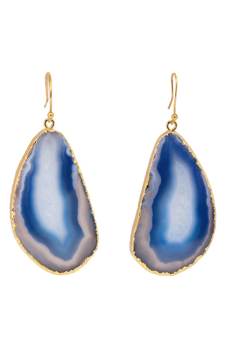 SAACHI Agate Drop Earrings, Alternate, color, Blue