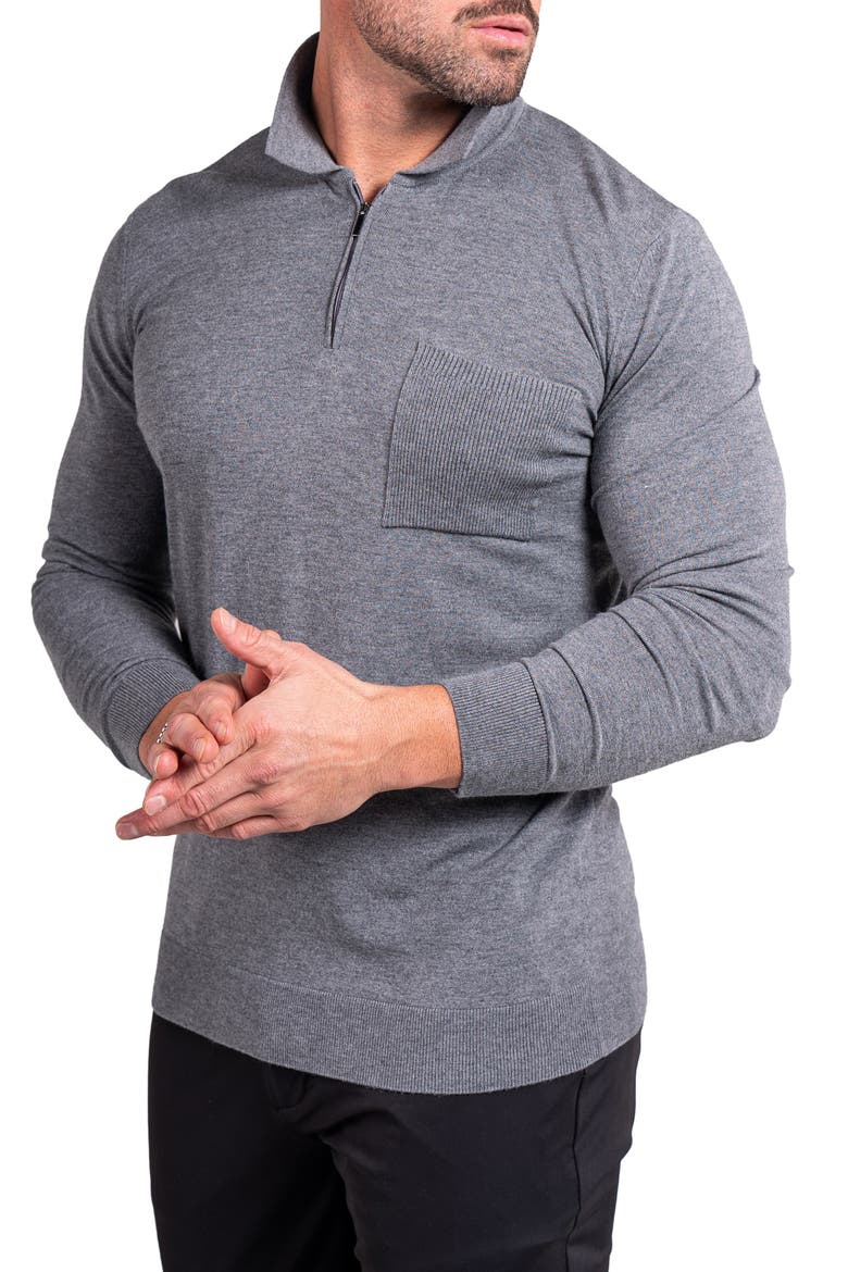 Knitted Passion Quarter Zip Sweater, Alternate, color, GREY