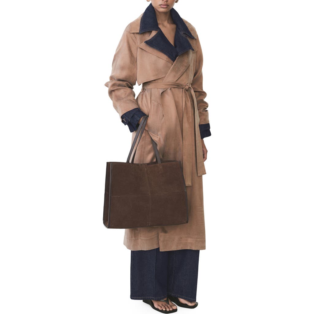 Mango Belted Trench Coat In Brown