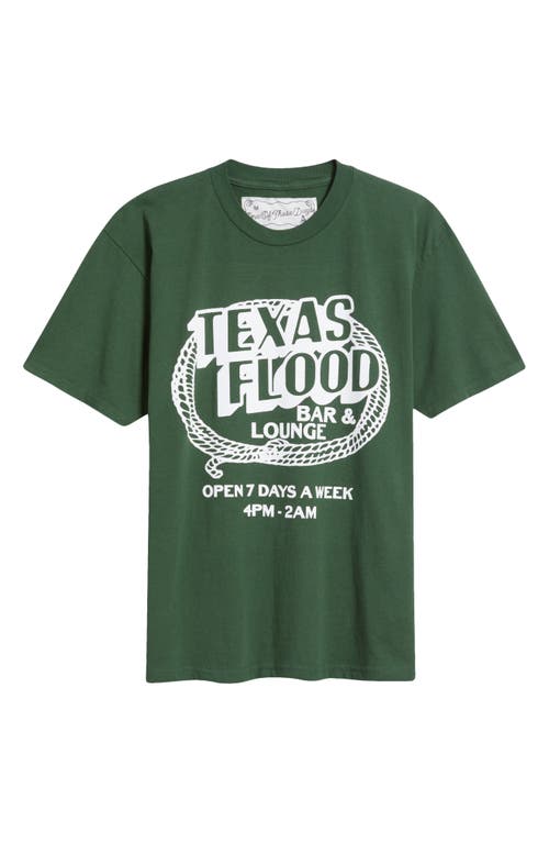 One Of These Days Texas Flood Graphic T-shirt In Washed Forest Green