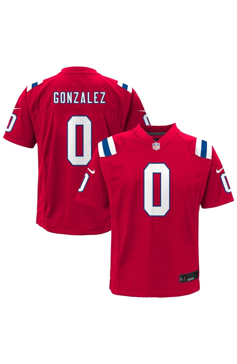Nike Youth Nike Christian Gonzalez Red New England Patriots Alternate Game Jersey, Main, color, Red