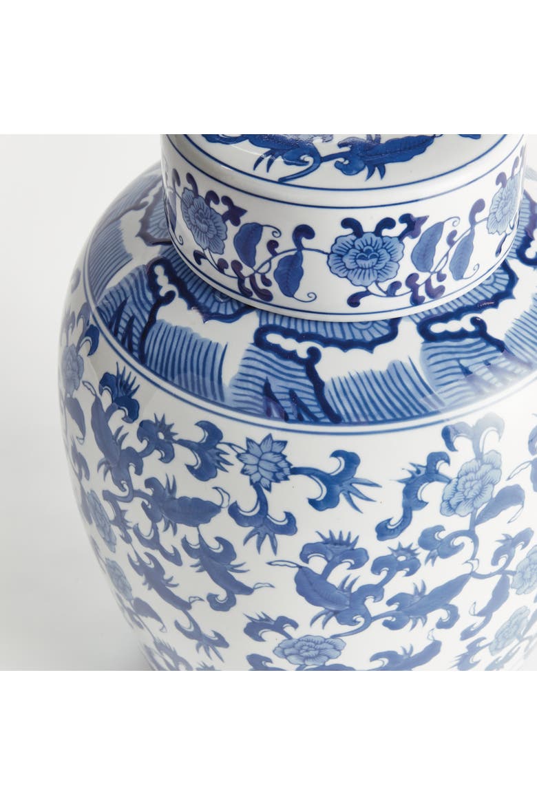 Barclay Butera Dynasty Blossom Lidded Jar - Chinoiserie, Alternate, color, Blue