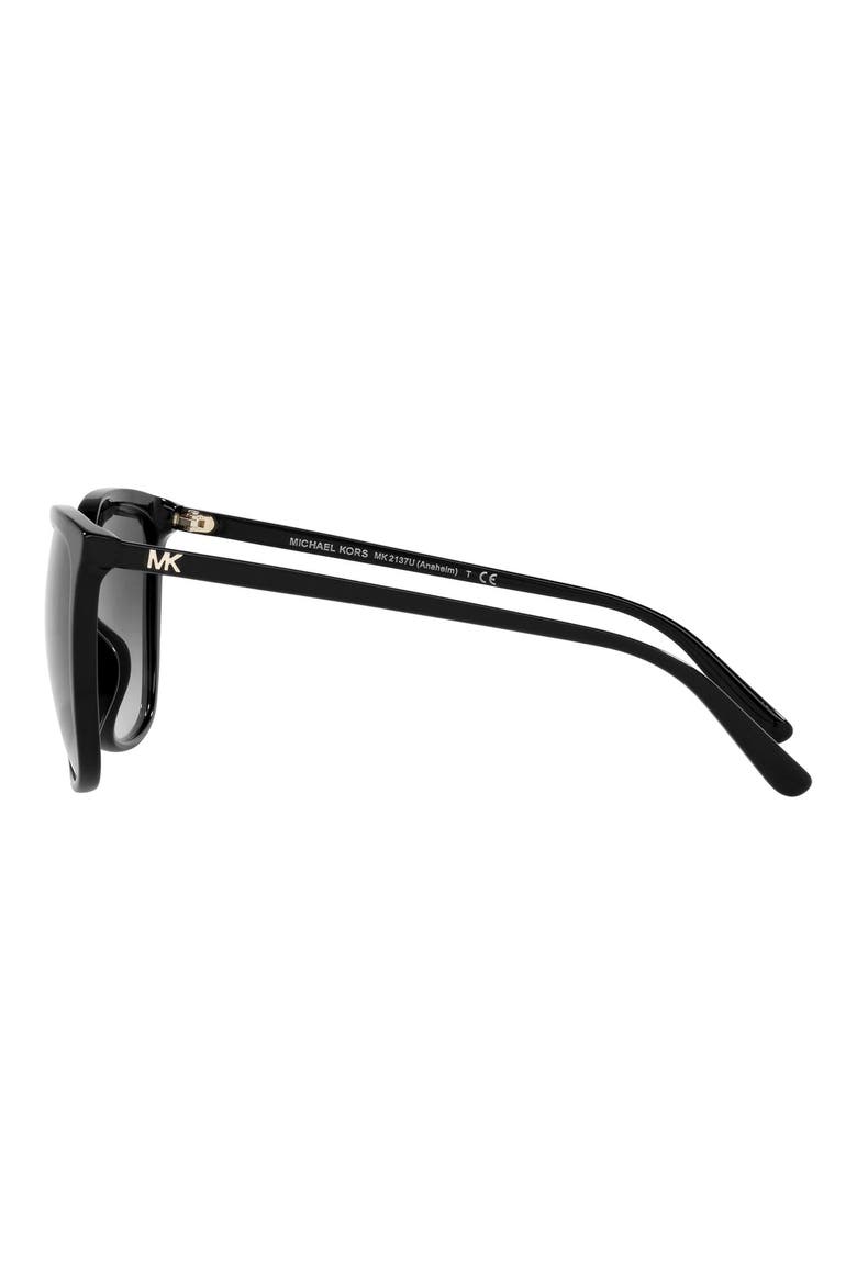 57mm Gradient Cat Eye Sunglasses, Alternate, color, BLACK