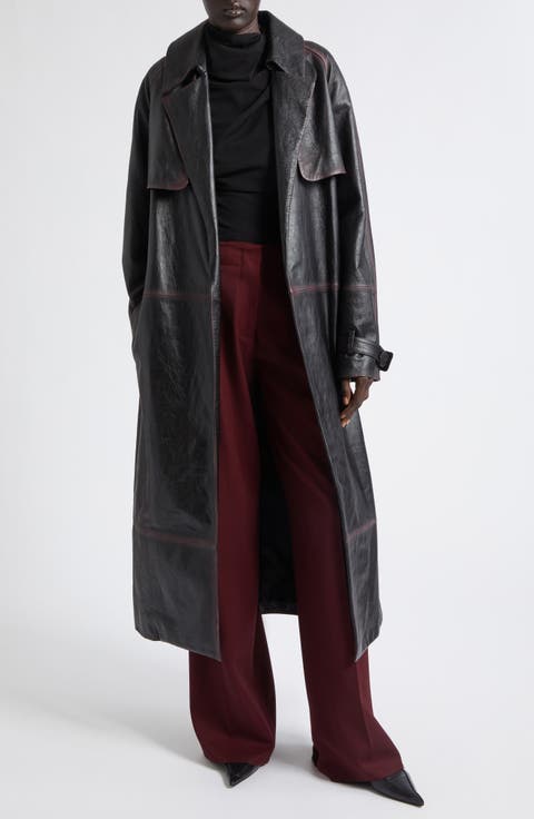Kasia Burnished Leather Coat