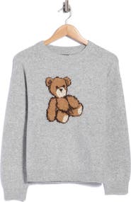 Bobeau Teddy Bear Crewneck Sweater