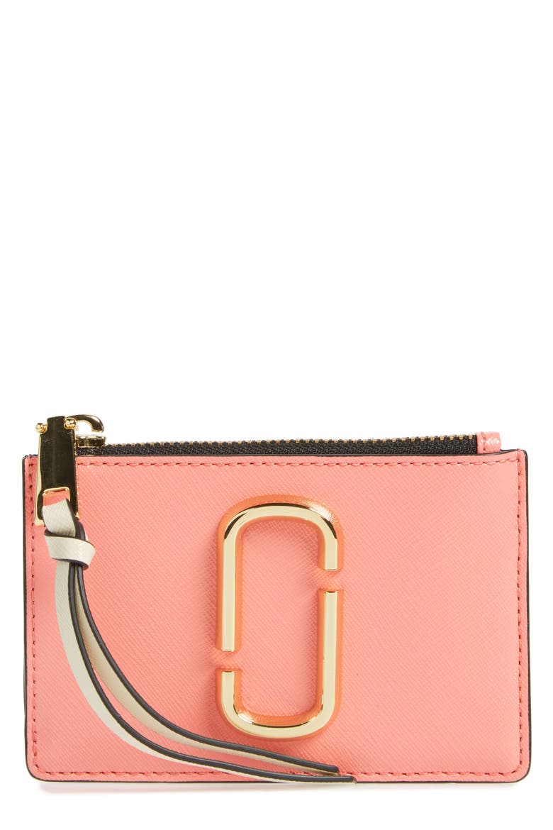 Snapshot Leather ID Wallet, Main, color, CORAL MULTI